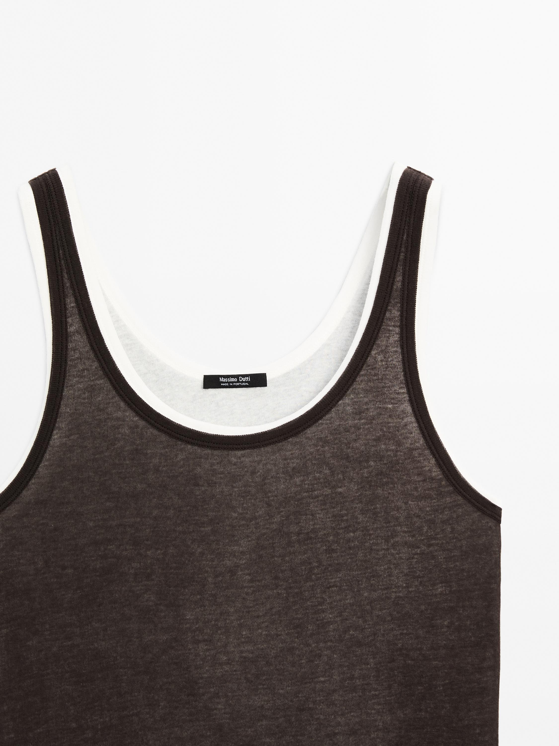 100% cotton double-strap top